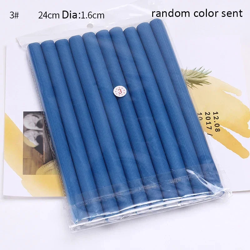 10pcs Flexible Hair Curling Rods Soft Foam Bendy Twist Flexi Rollers No Heat Styling