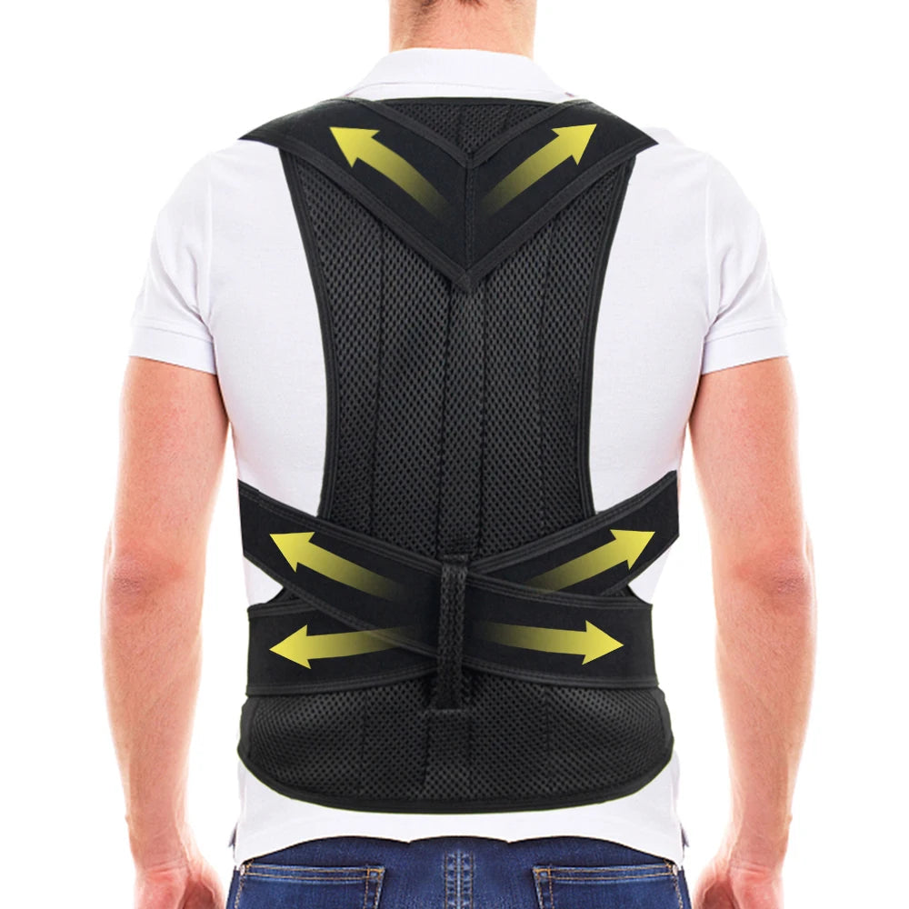 Adjustable Back Posture Corrector Belt – Lumbar & Shoulder Support for Men & Women