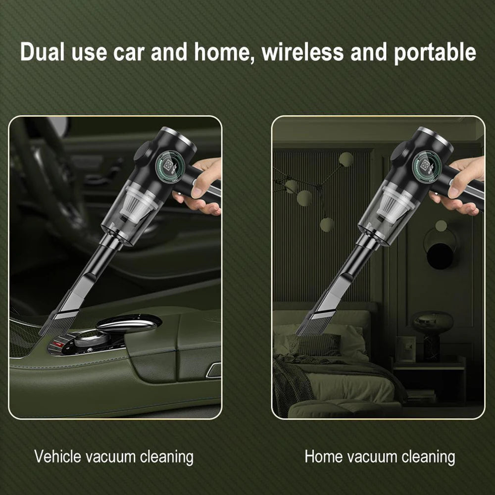 29000Pa Ultra-High Suction Mini Vacuum | 120W Wireless Handheld with Smart LCD Display