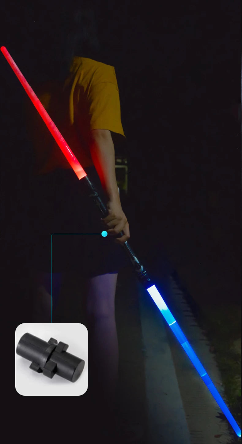 Colorful Glowing Laser Sword Toy - Telescopic Red & Blue Double Lightsaber