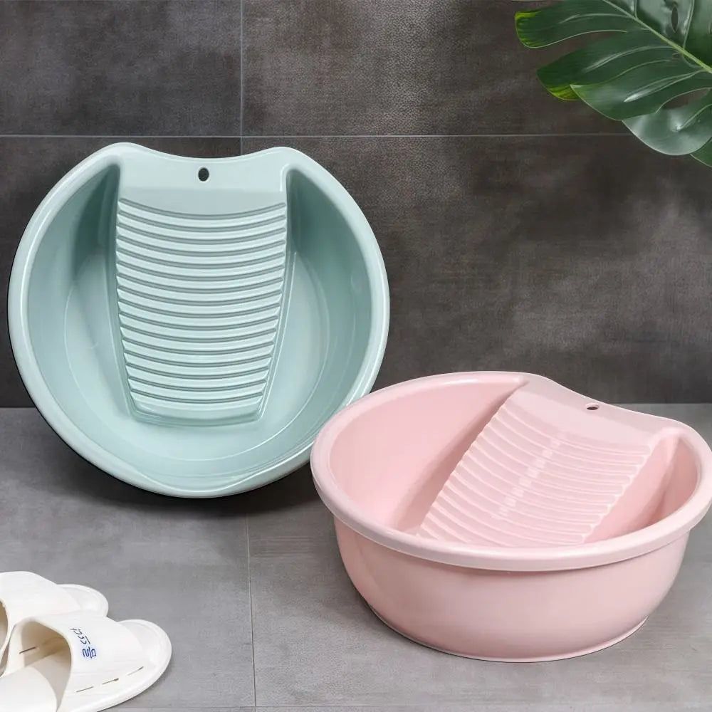 2IN1 Washboard Basin Plastic Non-Slip Underwear Cleaning Basin Convenient Lightweight Laundry Tub For Hand Washing Clothes