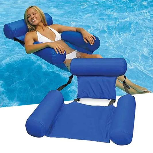 100x120cm Inflatable Pool Hammock Float - 4-in-1 Water Lounge Chair Bed