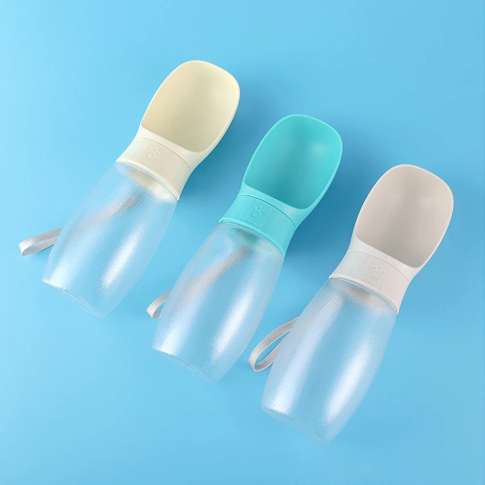 Portable Dog Water Bottle with Bowl – 300ml/500ml Pet Travel Water Dispenser for Dogs & Cats 🐶🐱
