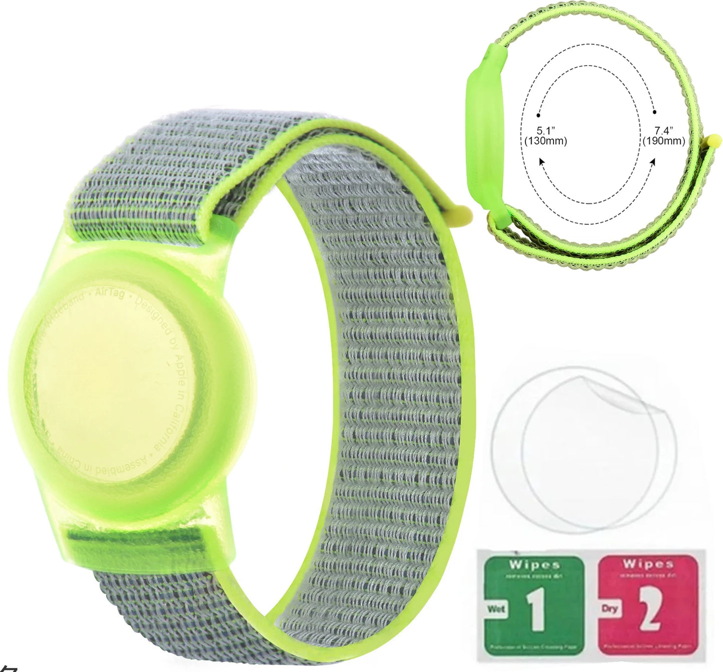 Waterproof AirTag Bracelet for Kids Nylon Hidden Tracker Wristband Toddler Band