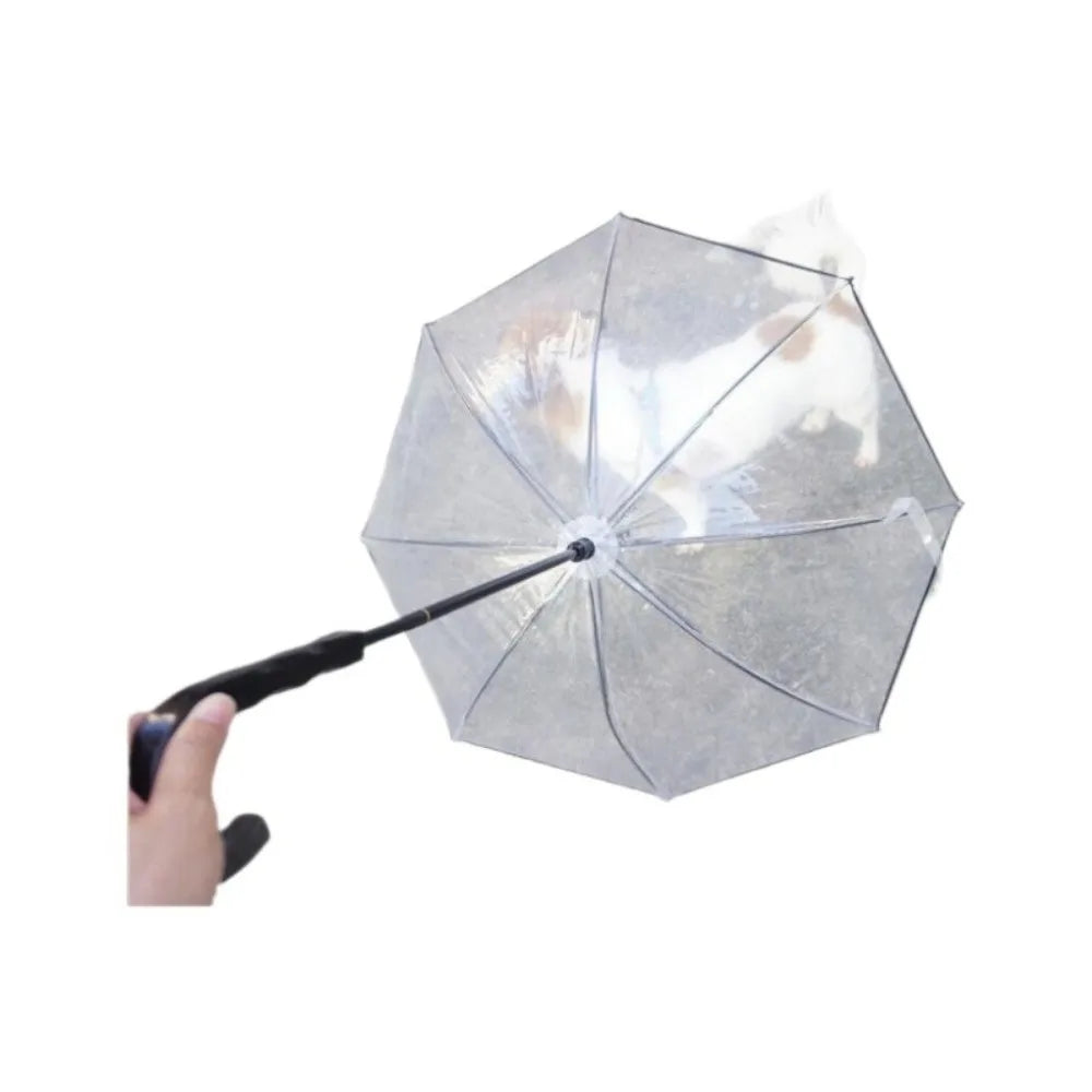 Clear Dog Umbrella with Leash – Adjustable Rainproof Pet Poncho for Rain & Snow