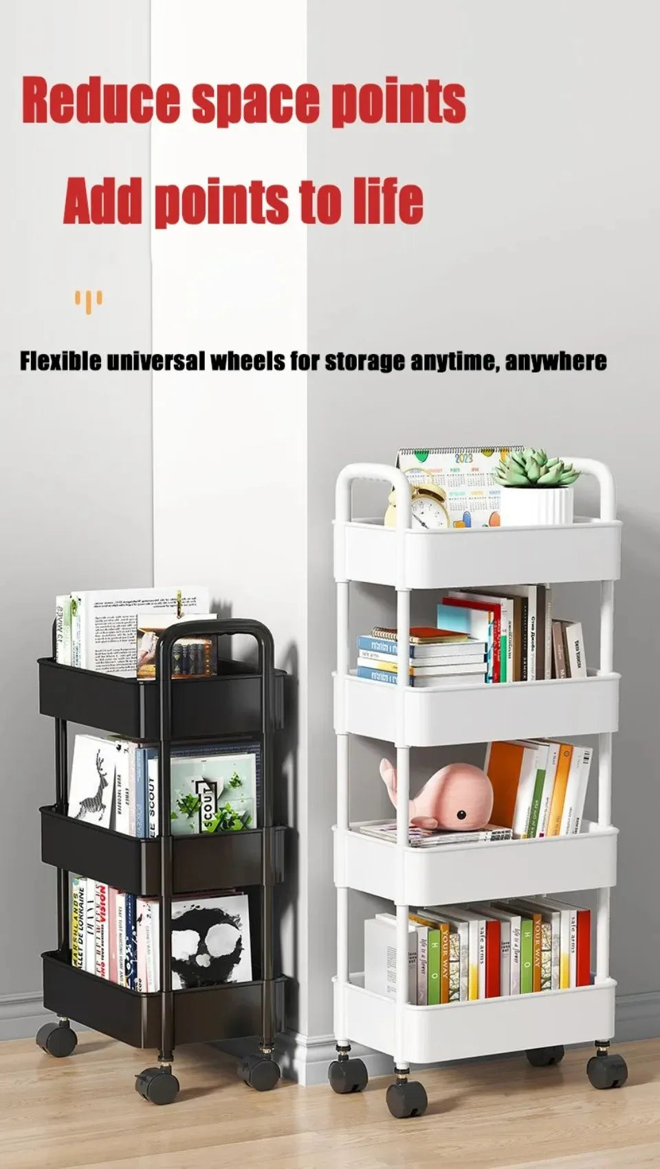 Mobile Multi-Layer Storage Trolley Cart