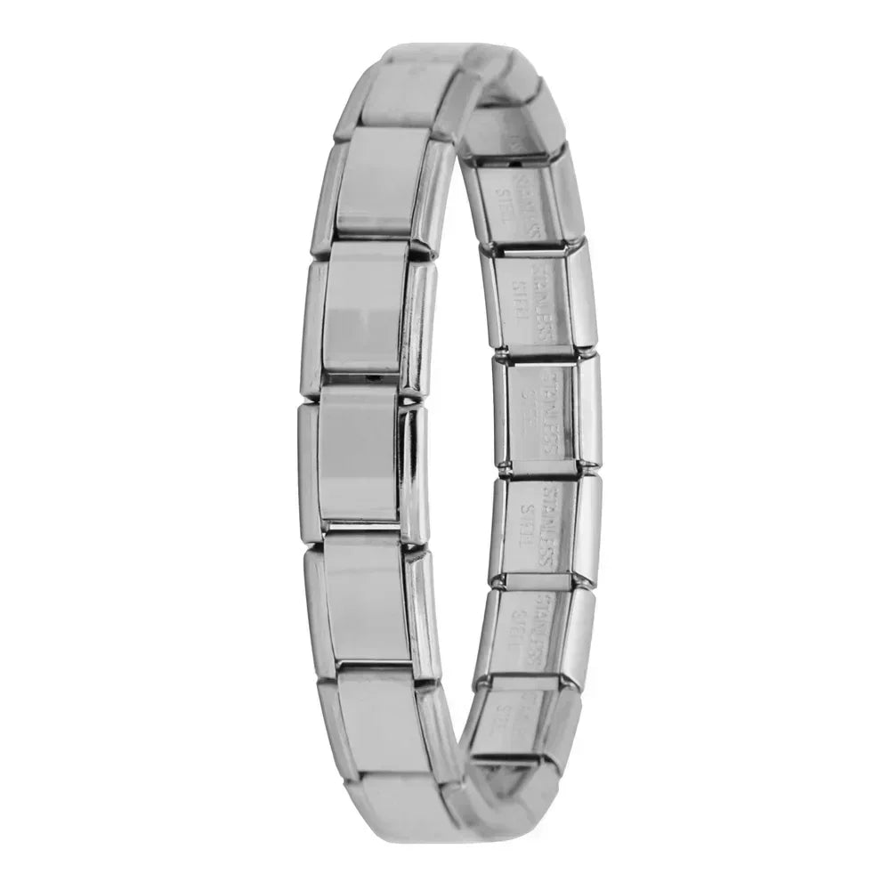 Italian Elastic Stainless Steel Charm Bracelet 9mm
