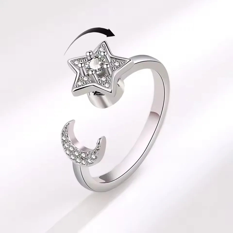 925 Sterling Silver Rotatable Sunflower Ring
