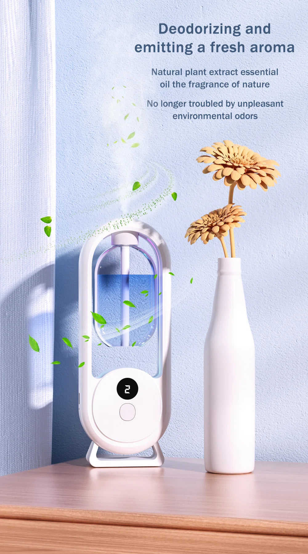 Rechargeable Portable Aromatherapy Diffuser 5 Speed Essential Oil Deodorizer