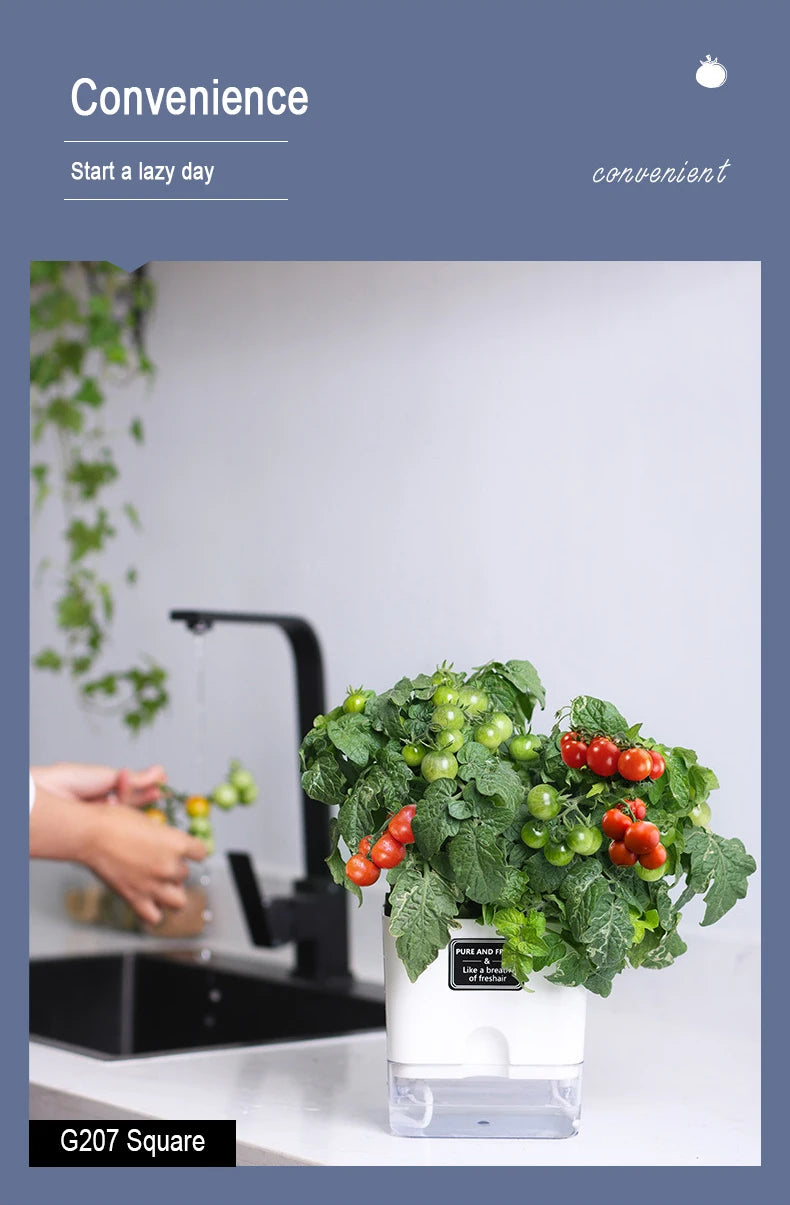 Self Watering Pot Double-deck Magnetic Plastic Self-absorbent Cotton Lazy Flower Pot Fashion Flowerpot Home Garden Pots Supplies