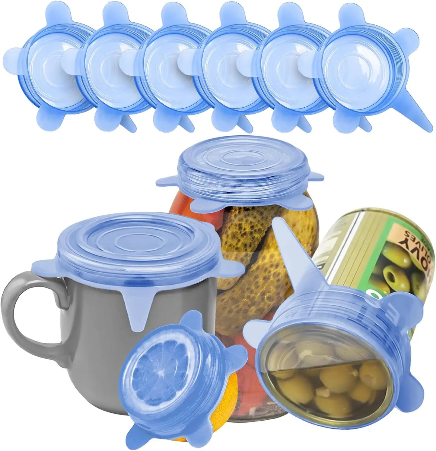 6-Pack Small Silicone Stretch Lids | Reusable & Leakproof Food Covers (2.6"–3.5")