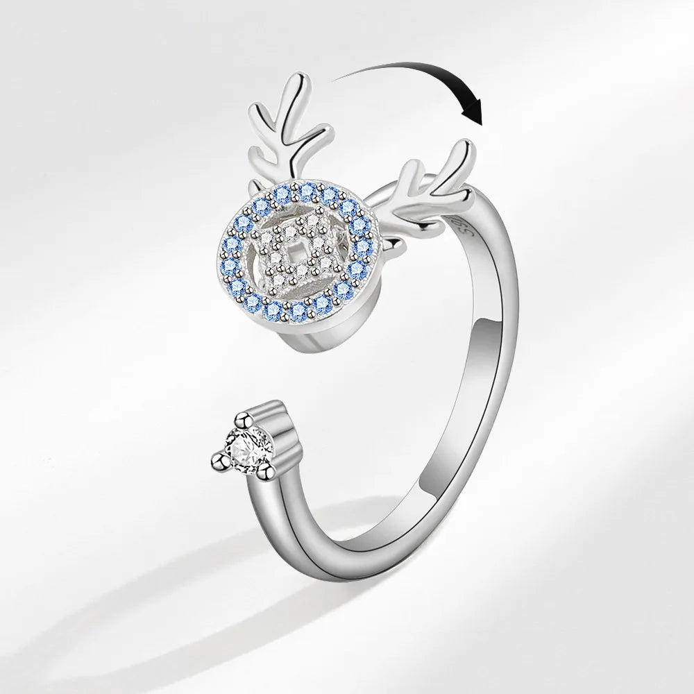925 Sterling Silver Rotatable Sunflower Ring