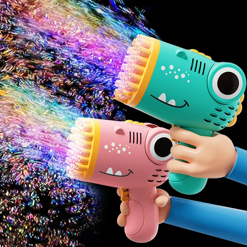 40-Hole Dinosaur Electric Bubble Gun - Handheld Machine for Kids & Parties
