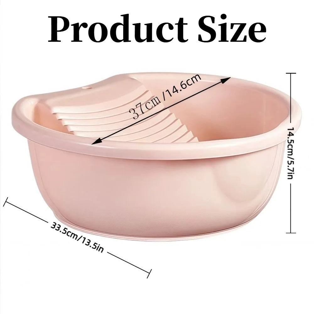 2IN1 Washboard Basin Plastic Non-Slip Underwear Cleaning Basin Convenient Lightweight Laundry Tub For Hand Washing Clothes