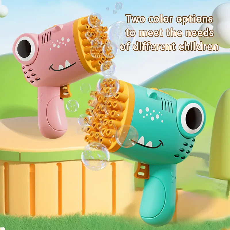 40-Hole Dinosaur Electric Bubble Gun - Handheld Machine for Kids & Parties