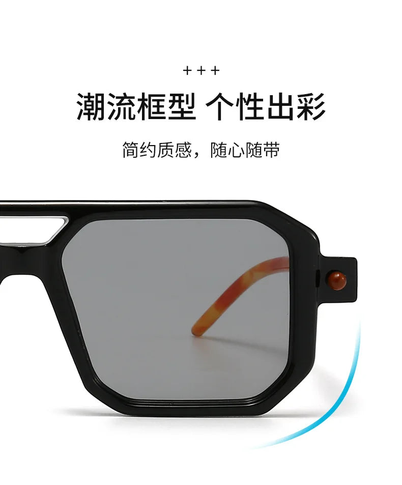 Polygon Sunglasses Rectangle Fashion Popular Women Men Shades Square Sun Glasses for Female Male Summer Traveling Glasses