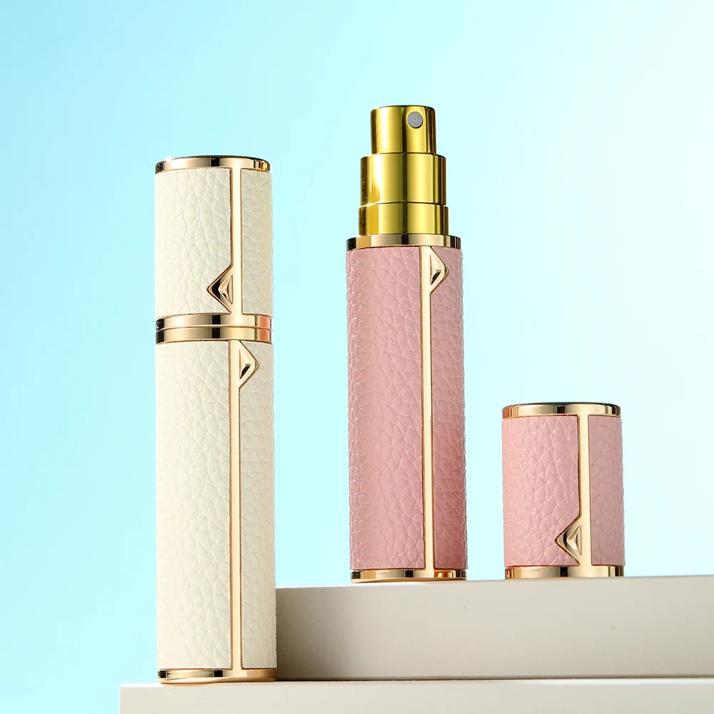 8ml Magnetic Leather Perfume Atomizer – Portable Refillable Travel Cologne Spray Bottle