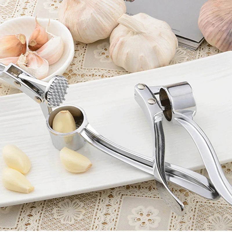 Professional Stainless Steel Garlic Press Mincer - Manual Grinding Squeezer