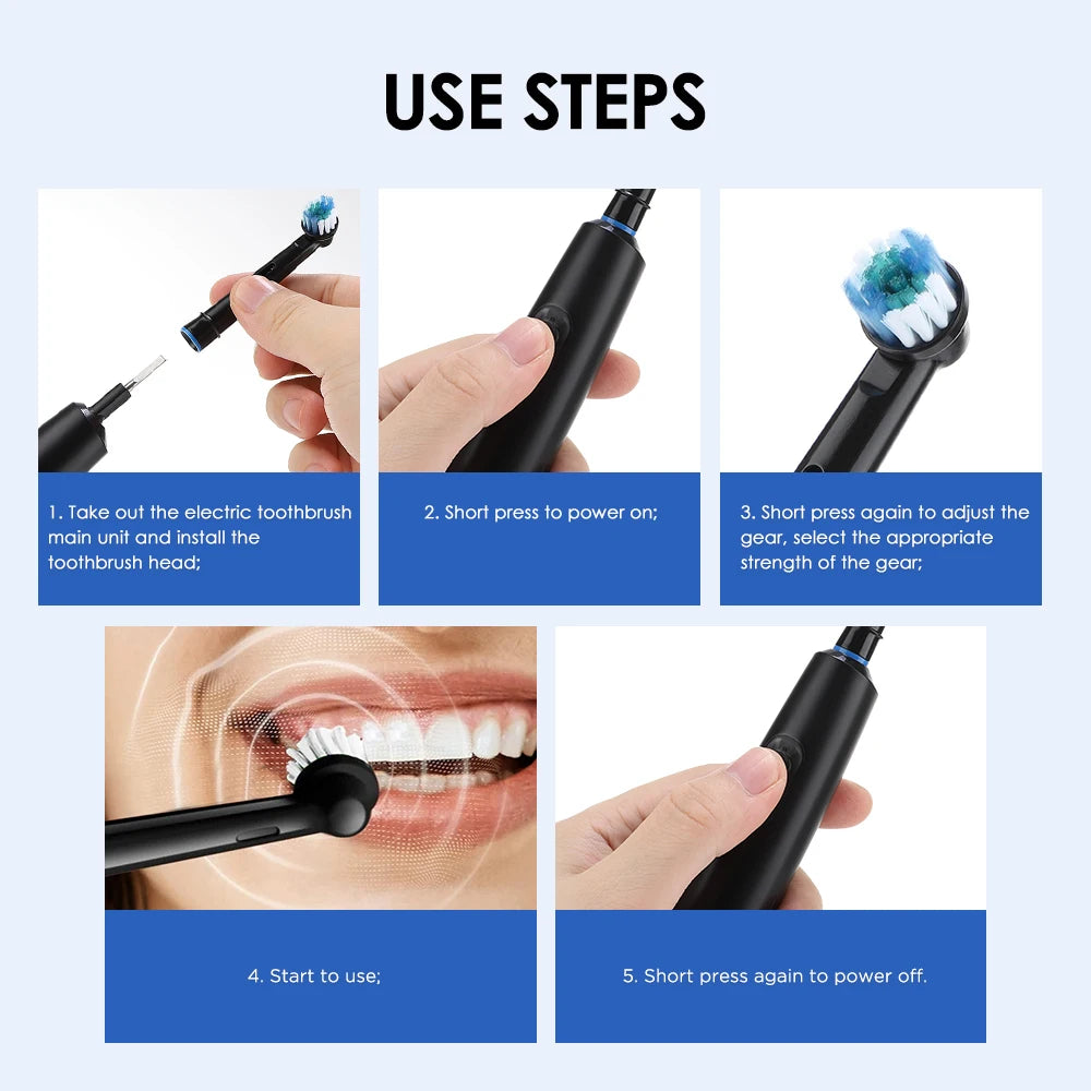 Intelligent Cordless Electric Toothbrush | USB Rechargeable Waterproof Oral Care