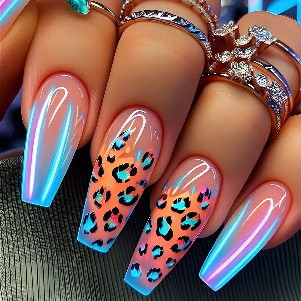 24pcs Simple French Press on Nails Tips Love Stripe Design Short Square False Nails Woman Acrylic Full Cover Nail Art Fake Nail