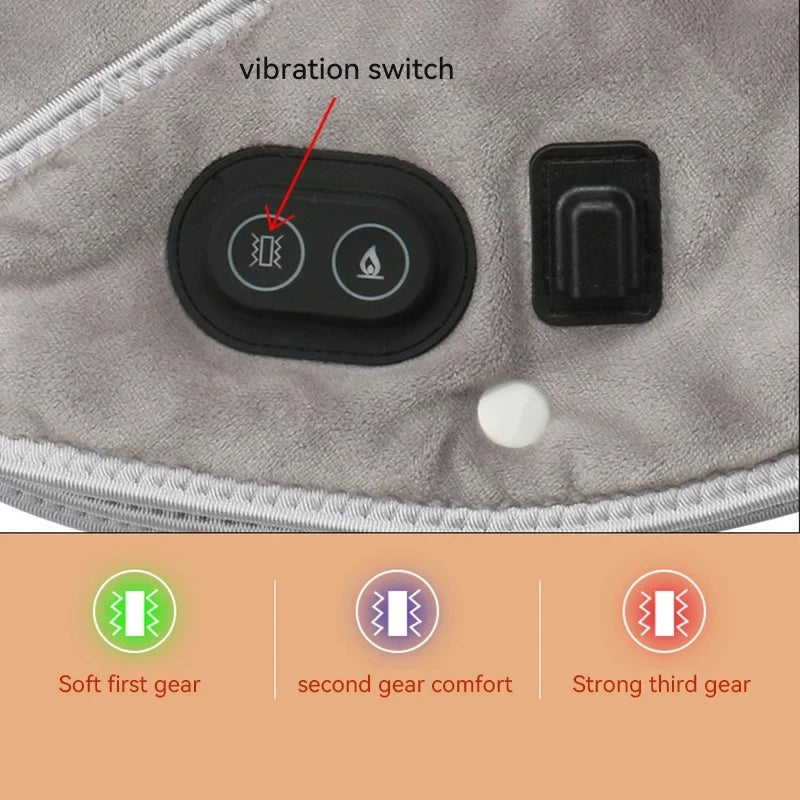 Electric Heating Pad Neck Shoulder Wrap Vibration Massager Thermal Brace Shawl