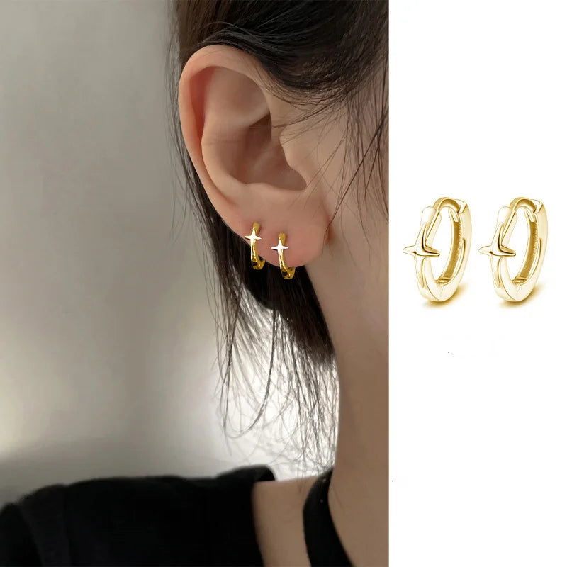 VENTFILLE 925 Sterling Silver Star Earring for Women Girl Personal Originality Trend Hip Hop Neutral Jewelry Gift Dropshipping