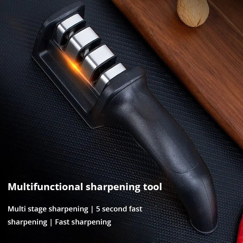 3 Stage Kitchen Knife Sharpener Handheld Manual Sharpening Stone Repair Tool