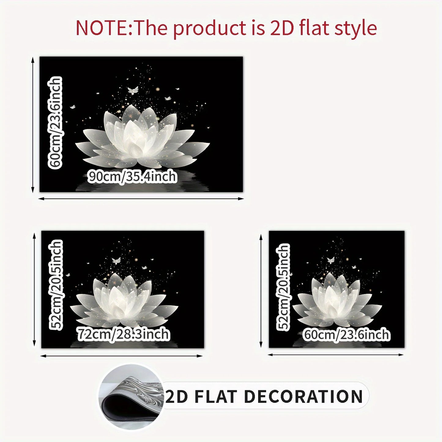 Lotus Butterfly Stove Top Cover Heat Resistant Non Slip Protector Mat for Induction Cooktop Kitchen Decor 2D Flat Cover