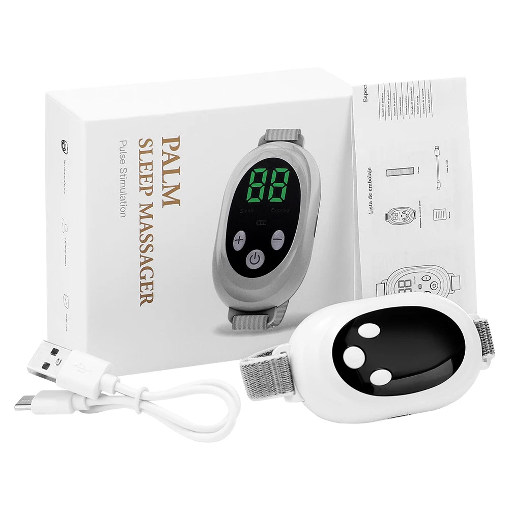 Microcurrent Sleep Aid Device EMS Insomnia Relief Intelligent Palm Pulse Massager