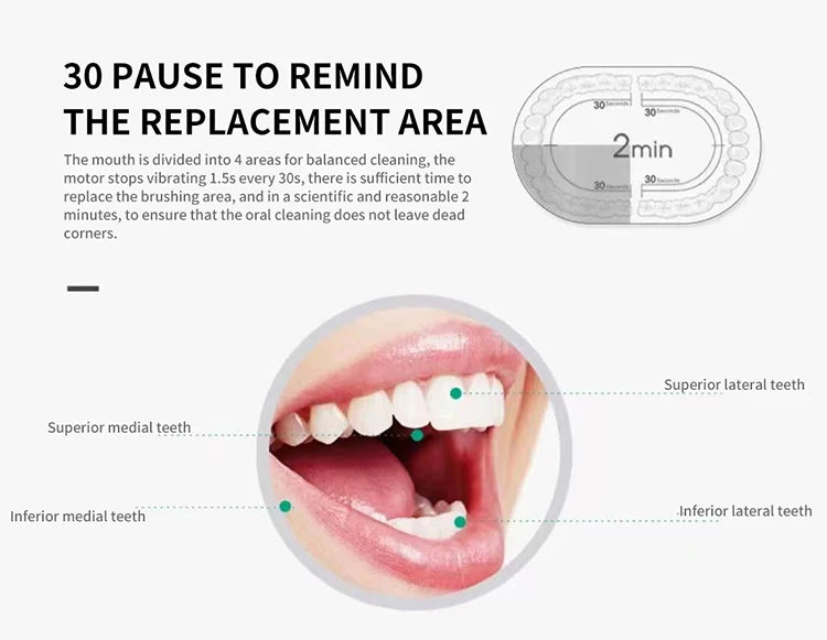 Electric Ultrasonic Toothbrush – 6 Speed USB Rechargeable Waterproof Tooth Cleaner (Couple Set)