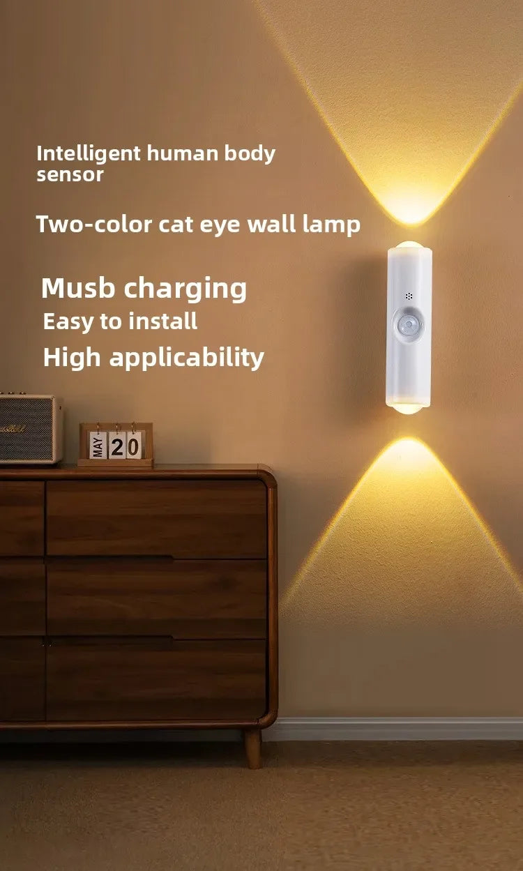 Smart RGB Motion Sensor Wall Light – Rechargeable Magnetic Night Lamp