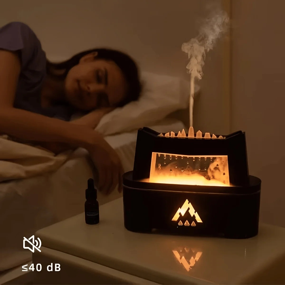 10.14oz Rain Cloud Flame Aroma Diffuser | Water Drop Sound & Essential Oil Humidifier