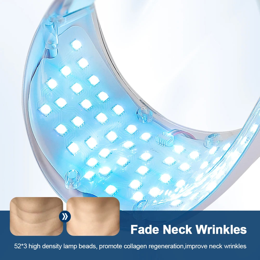 Wireless 7 Colors LED Face and Neck Mask Photon Light Therapy Machine for Skin Rejuvenation