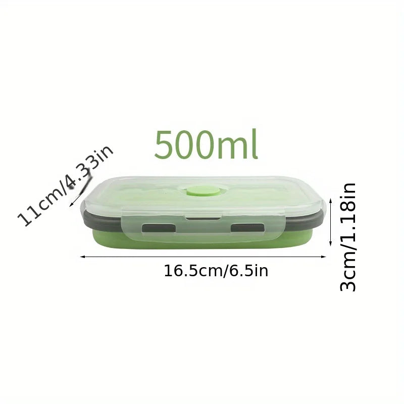 Collapsible Silicone Food Storage Containers – Foldable Lunch Box Set
