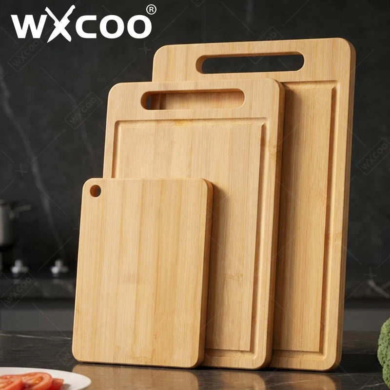 WXCOO Double-Sided Bamboo Cutting Board Natural Moso Bamboo Anti-Mold Kitchen Chopping Board Household Bamboo Board Tools