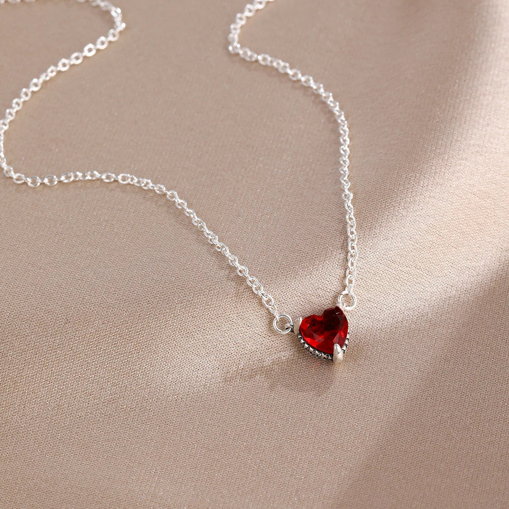 925 Sterling Silver Colorful Heart Necklace 2026