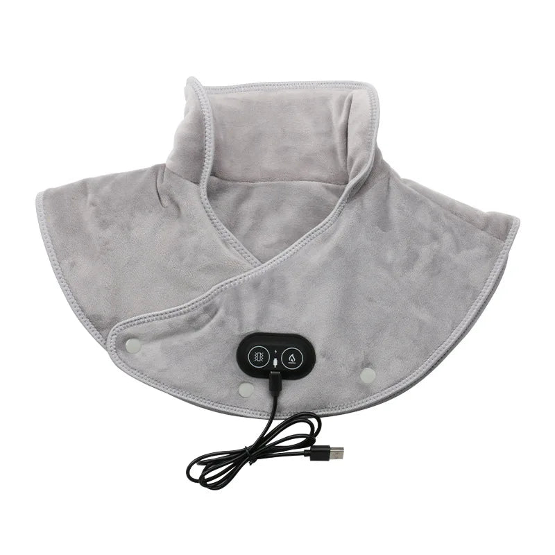 Electric Heating Pad Neck Shoulder Wrap Vibration Massager Thermal Brace Shawl