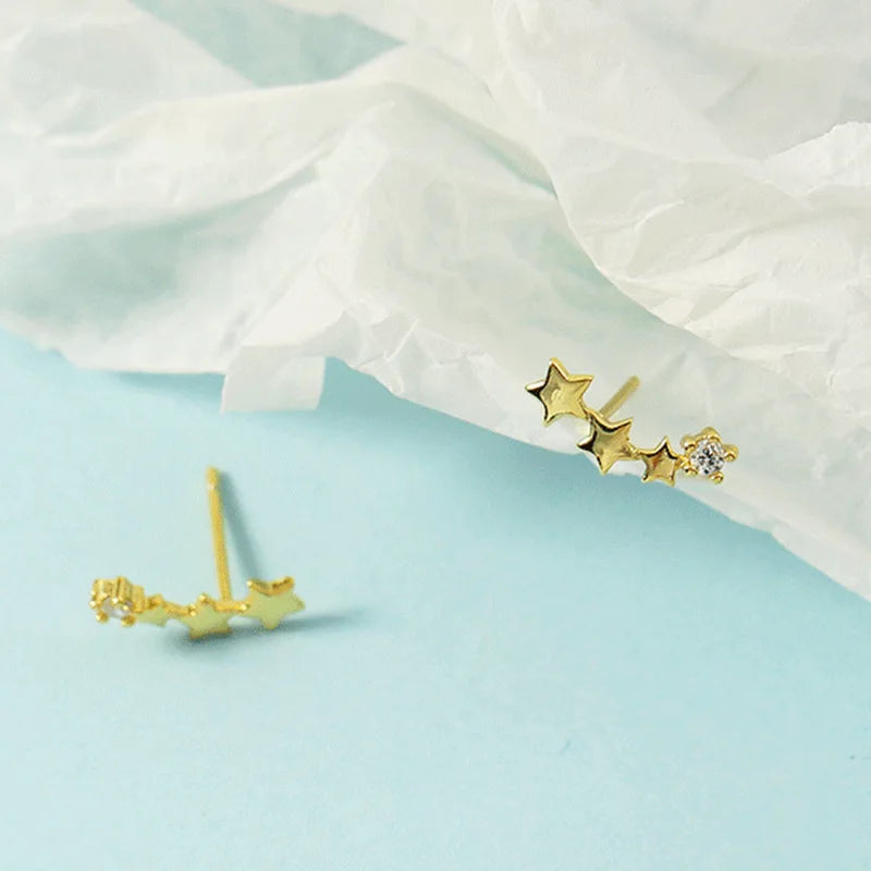 VENTFILLE 925 Sterling Silver Star Earring for Women Girl Personal Originality Trend Hip Hop Neutral Jewelry Gift Dropshipping