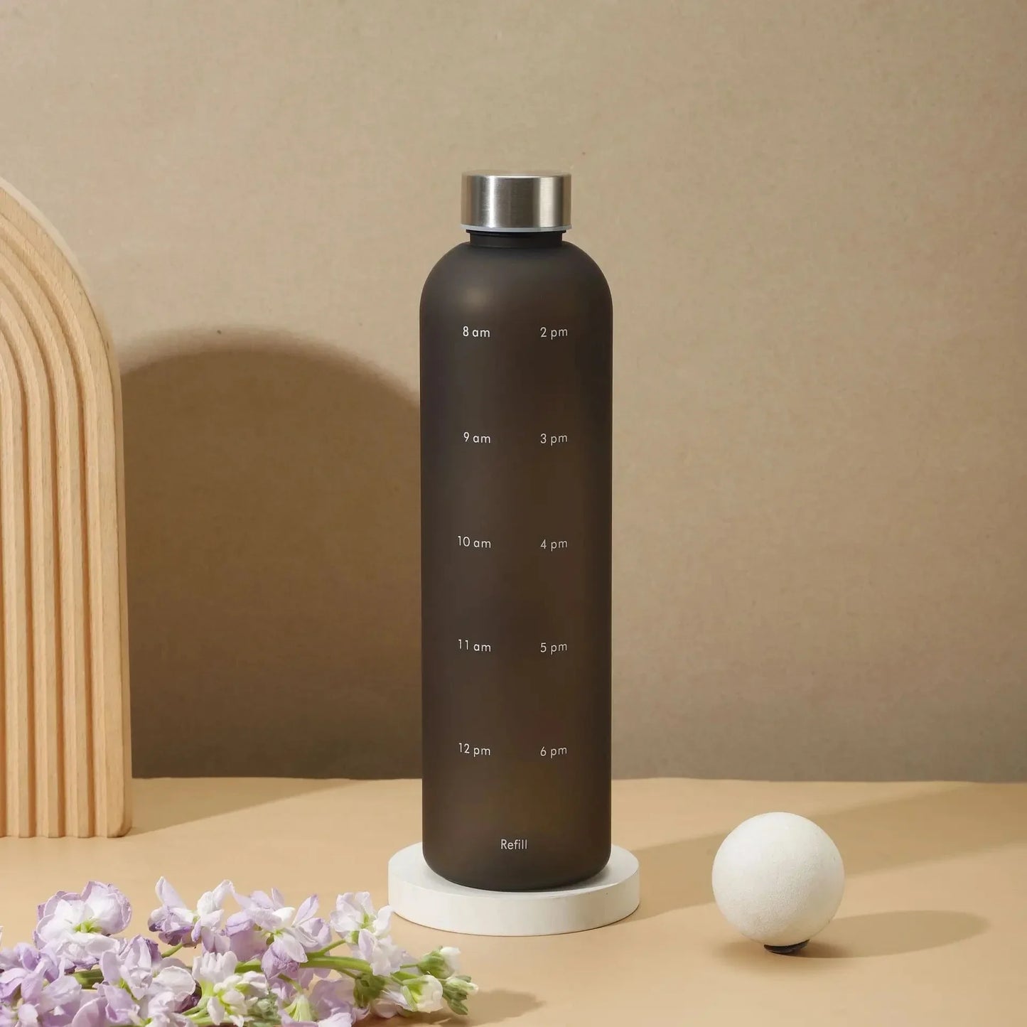 1-Liter Motivational Water Bottle | Sports Bottle with Time Markers & Stickers