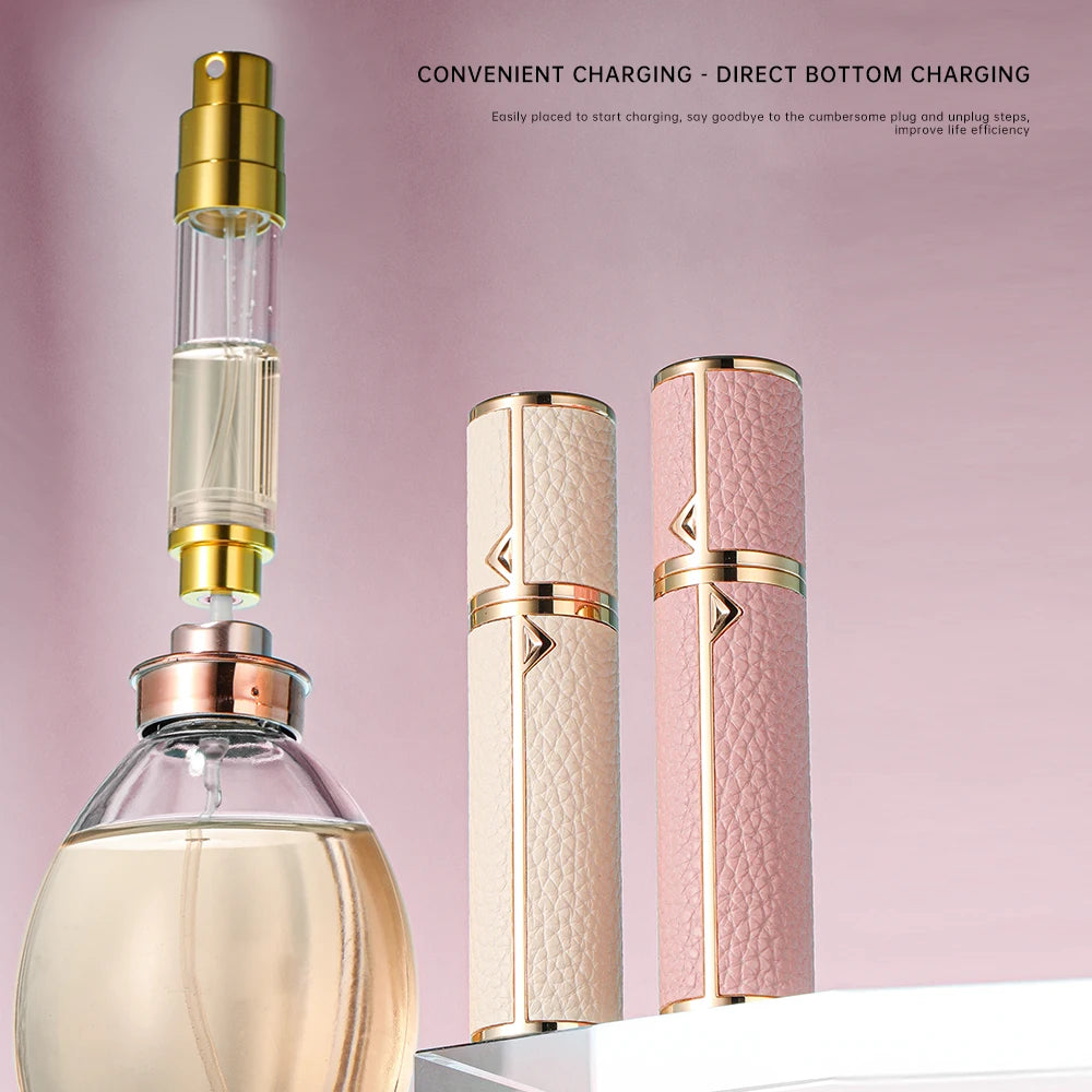 8ml Magnetic Leather Perfume Atomizer – Portable Refillable Travel Cologne Spray Bottle