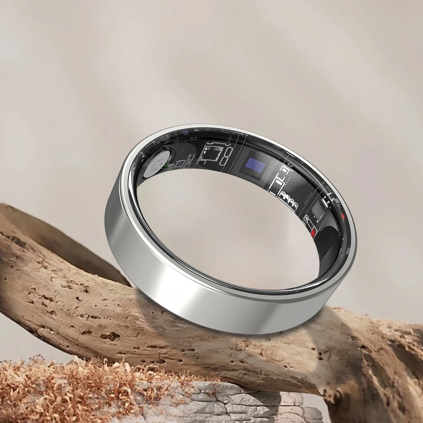 Smart Ring with Integrated Touch Display | Stainless Steel Multi-Sport & Health Tracker