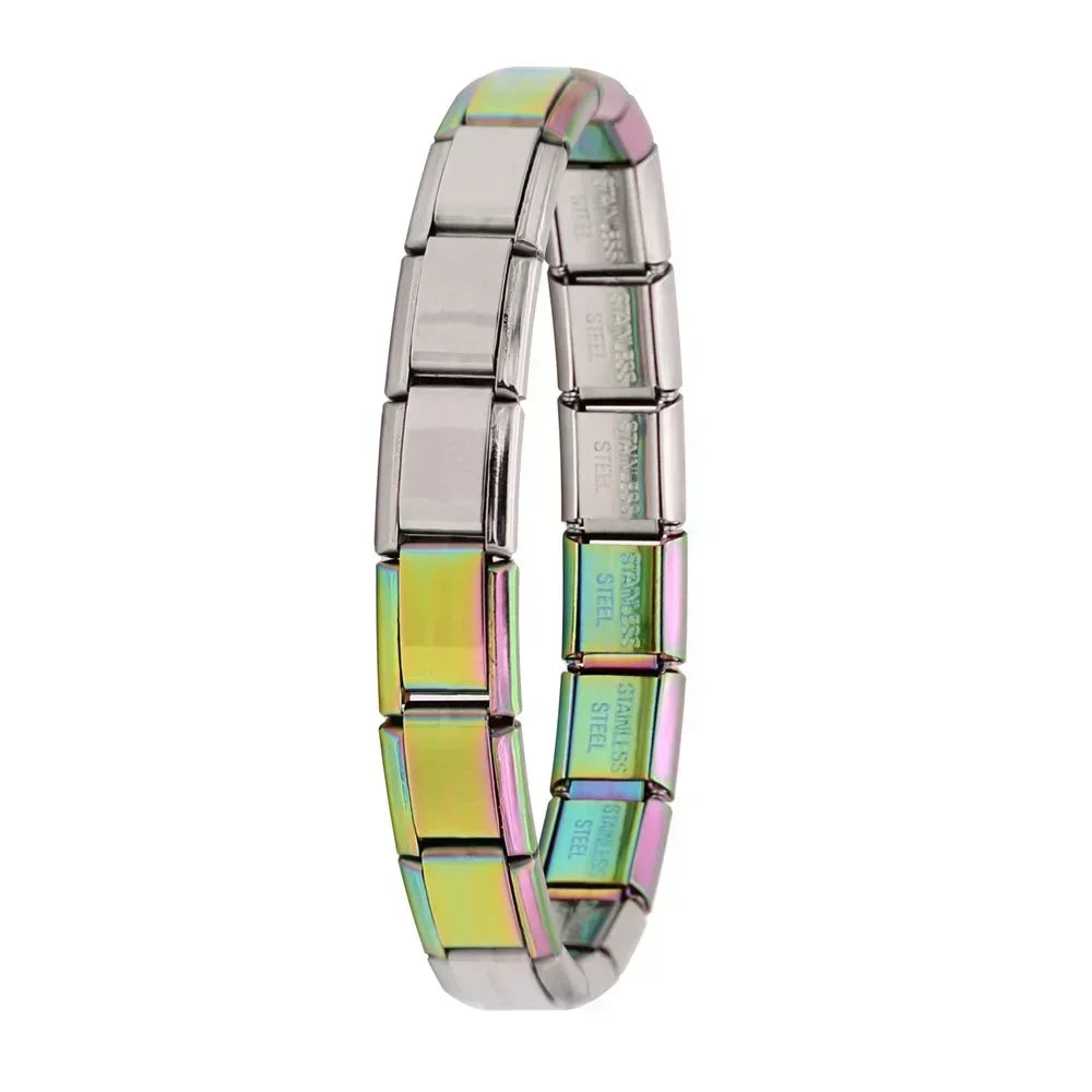 Italian Elastic Stainless Steel Charm Bracelet 9mm