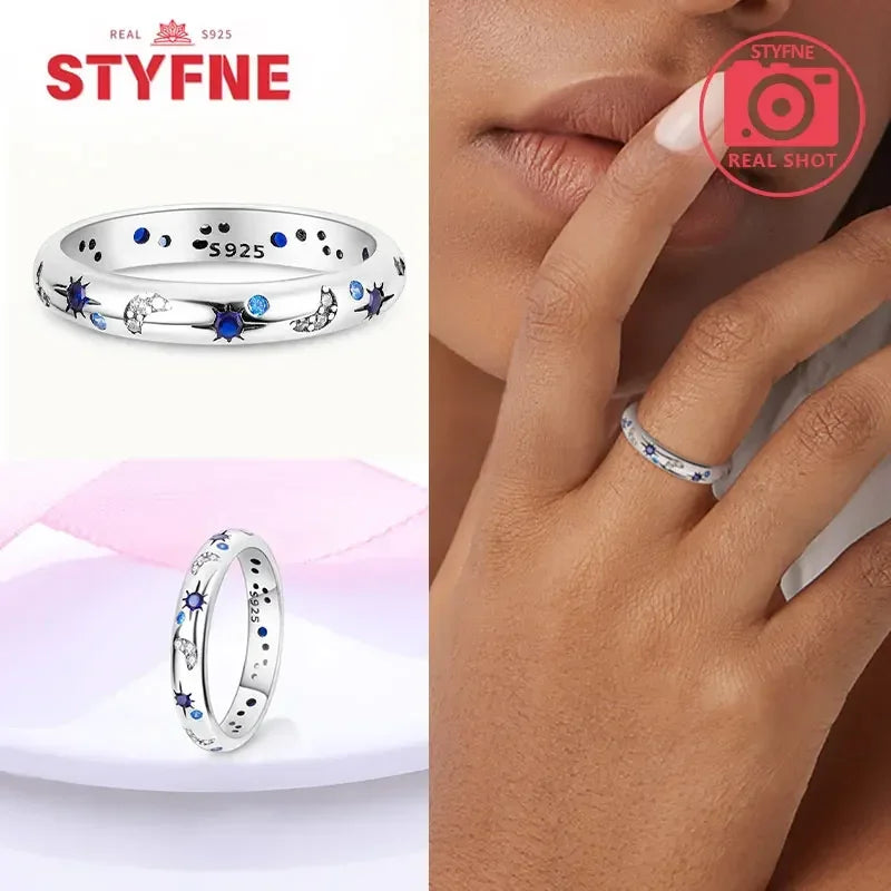 925 Sterling Silver Blue Evil Eyes Ring Original Design Zircon Finger Lucky Sign Rings for Women High Quality Fine Jewelry Gift