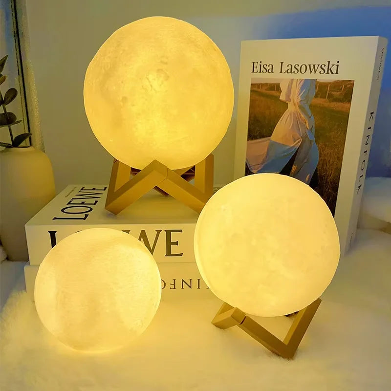 3D LED Galaxy Moon Book Light | Enchanting Night Light & Bedroom Decoration