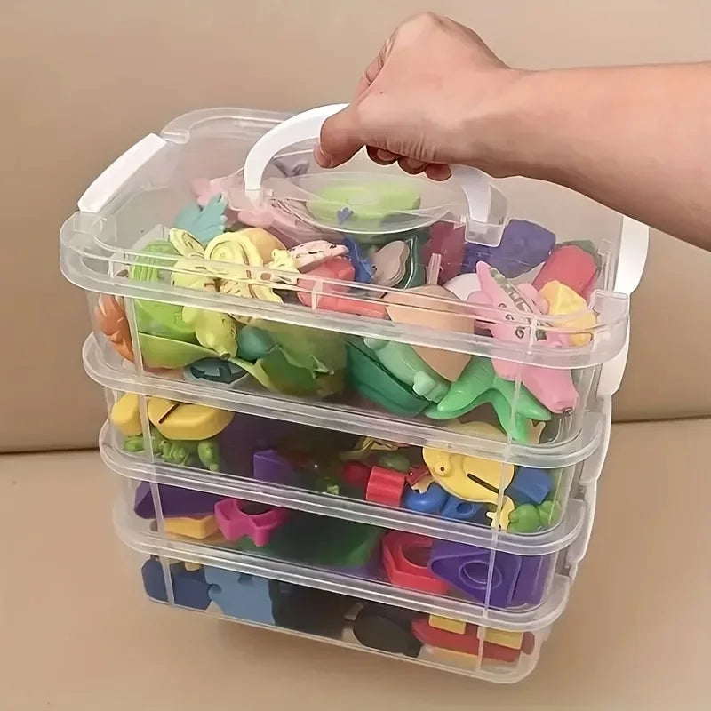 4-Tier Stackable Clear Storage Box with Lid