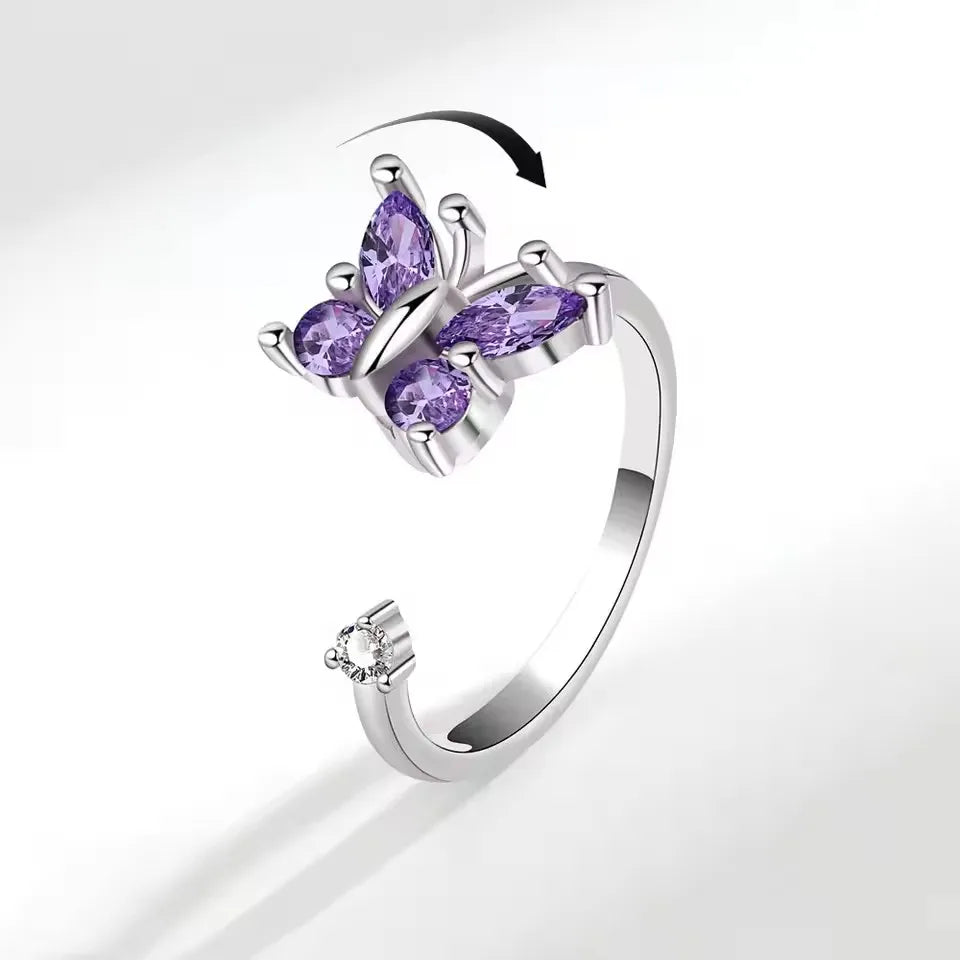 925 Sterling Silver Rotatable Sunflower Ring