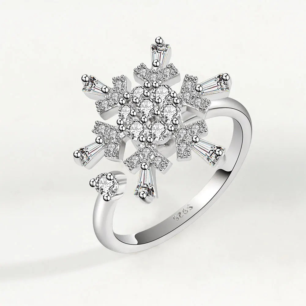 925 Sterling Silver Rotatable Sunflower Ring