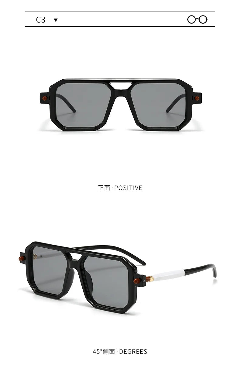 Polygon Sunglasses Rectangle Fashion Popular Women Men Shades Square Sun Glasses for Female Male Summer Traveling Glasses