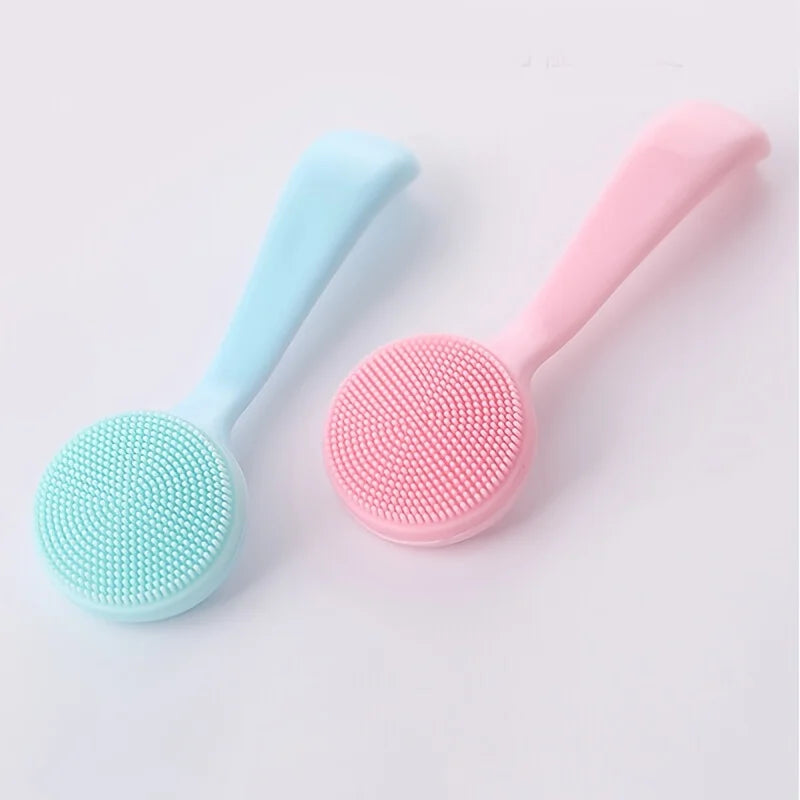 Silicone Facial Cleansing Brush – Handheld Face Scrubber for Exfoliation & Skin Massage