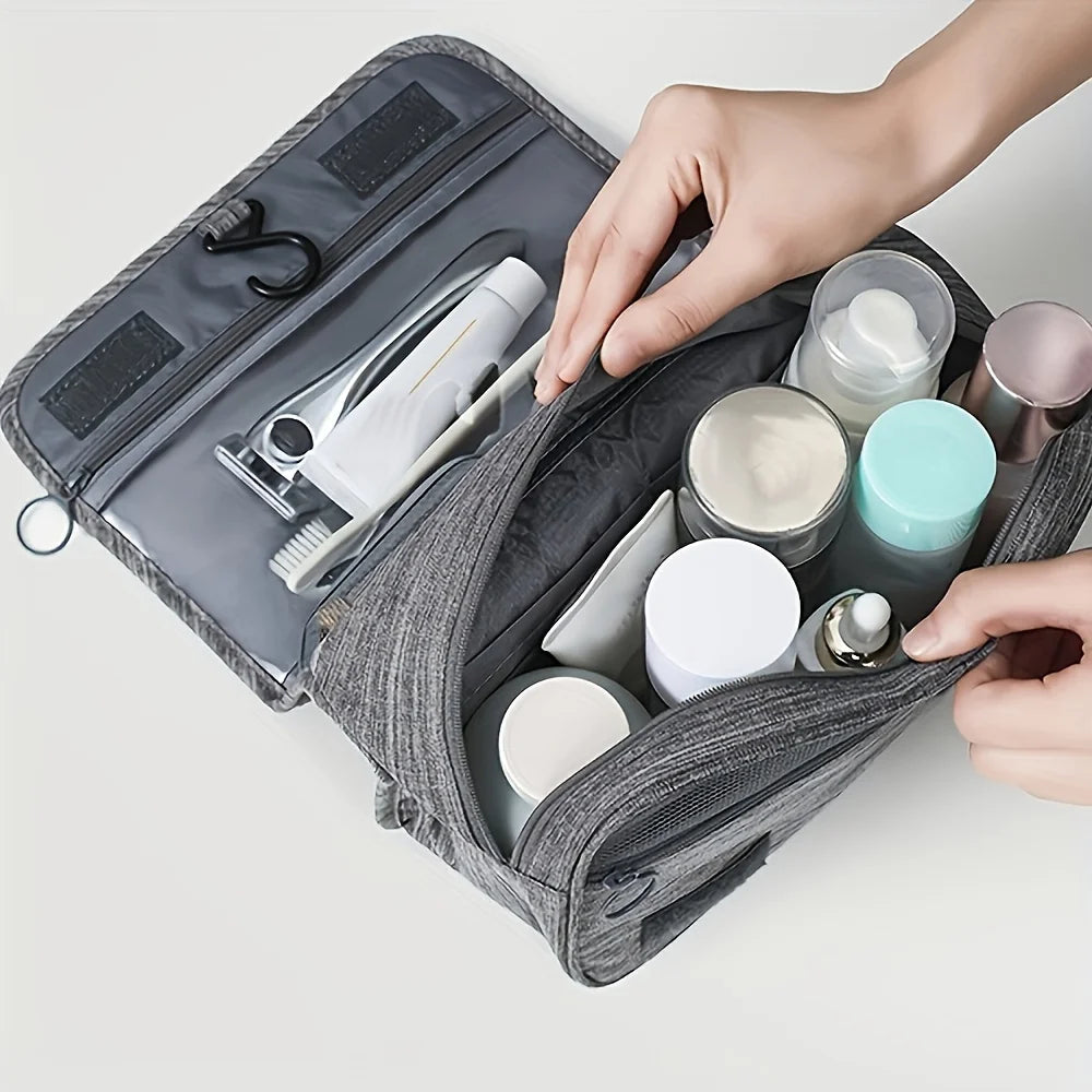 Oxford Fabric Cosmetic Organizer Bag Zipper Toiletry Pouch Travel Essentials